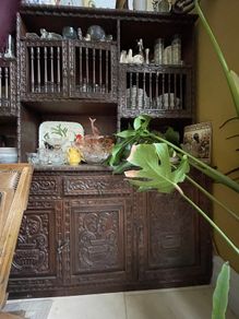Ornate carved wooden dresser