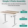 Electric Standing Desk 100 x 60 cm, Height Adjustable Sit Stand Desk with 3 Memory Presets, Home Office Computer Desk, White Frame with Oak Top Image 6