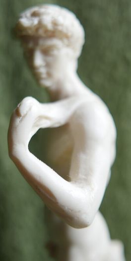 Vintage Sculpture of Statue of David in Resin by A. Santini Italy Male Nude Vintage  Italy 1960