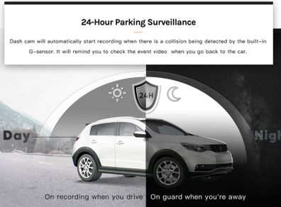 Brand New Original Xiaomi DVR 24 hours, WiFi Parking Mode Night Vision WDR.