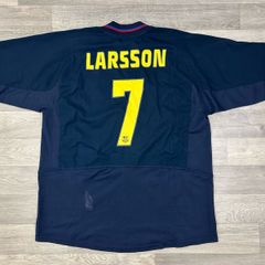 Genuine Vintage 2002 Nike Barcelona Away Henrik Larsson Jersey Shirt Mens XXL
