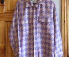 Bnwts Ostradivarius Ladies pastel pink lilac houndstooth Jacket / shirt size M includes post