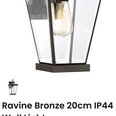 Exterior high quality decorative bronze Ravine 2 wall light with bulb , 220volt