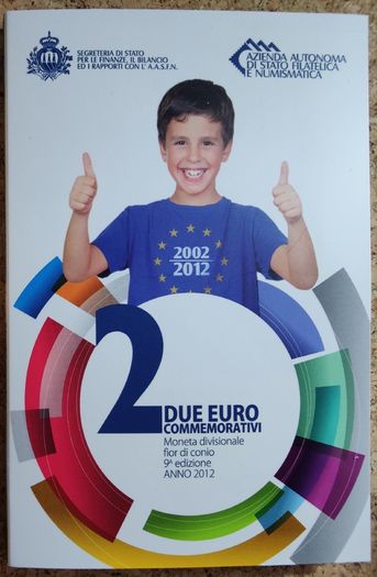 San Marino 2 Euro Brilliant Uncirculated Coin 2012 - 10 Years of Euro Cash