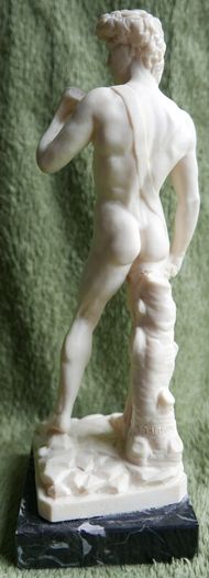 Vintage Sculpture of Statue of David in Resin by A. Santini Italy Male Nude Vintage  Italy 1960