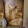 Rare find. Vintage Couple of Large Ballerinas Scene. Ballet Art. Image 10