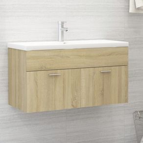 Sink Cabinet with Built-in Basin Sonoma Oak Chipboard
