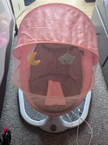 Pink Electric Baby Swing with Canopy & Net