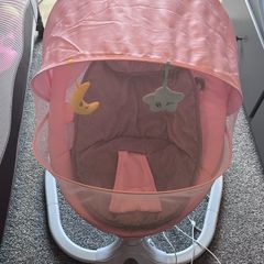 Pink Electric Baby Swing with Canopy & Net