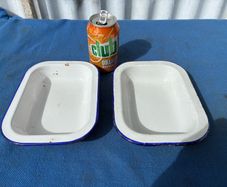 Matching pair of enamel dishes