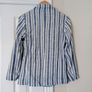 H&M Linen Blend Blue Striped Blazer XS Summer Casual Jacket Image 3