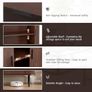 Buffet Storage Cabinet for Living Room, Kitchen Cupboard with Tambour Sliding Door, Storage Unit for Modern Home Dinning Room,Walnut Image 4