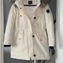 ONLY Cream Faux Fur Hooded Winter Parka Coat Size L Image 4