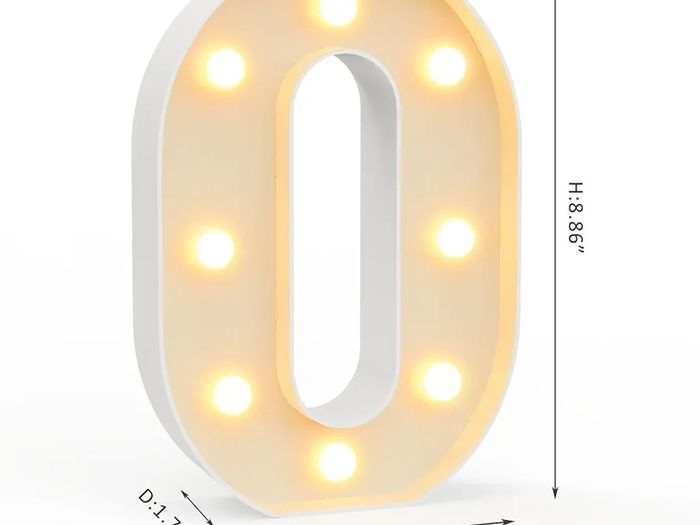 Light Up Marquee Numbers Sign Cool & Warm Light up Numbers for 0th Birthday Decorations, LED Number Lights for Wedding Anniversary Grad Home Bedroom Table Wall Party Decor, Number 0 .....
