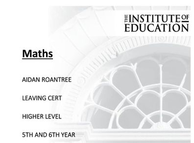 HL maths intsitute of education notes