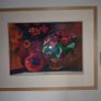 Framed "Still Life" Watercolour."Ponsettia Christmas Plant and Poppies" Image 2