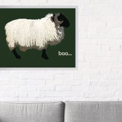 Blackface Mountain Sheep Achill, 2D framed 16 x 12 inch