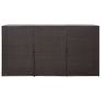 Triple Wheelie Bin Shed Brown 229x78x120 cm Poly Rattan Image 3