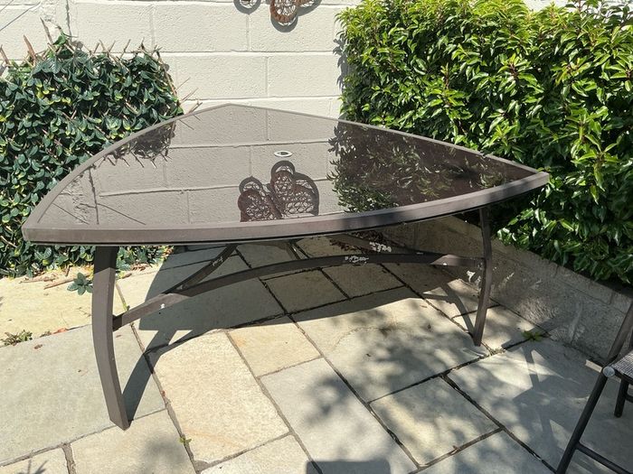 Black top Aluminium Frame Garden Table.