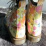 Dr Martens / Docs Size 5, 1460 Pascal Leather Boots in Daisy Floral Butterfly Print Image 5