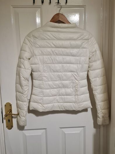 Pinko white puffer jacket crystal buttons