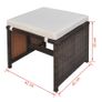 5 Piece Outdoor Dining Set with Cushions Poly Rattan Brown Image 10