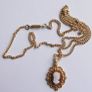 Vintage Hand Carved Cameo Necklace Gold Tone 21 Inch Chain Image 6