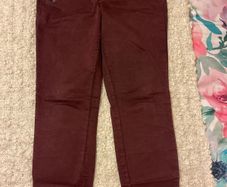 Zara Burgundy Skinny Biker Jeans