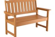 Outdoor Bench Patio Bench 128cm Weatherproof Plastic Natural Wood Color