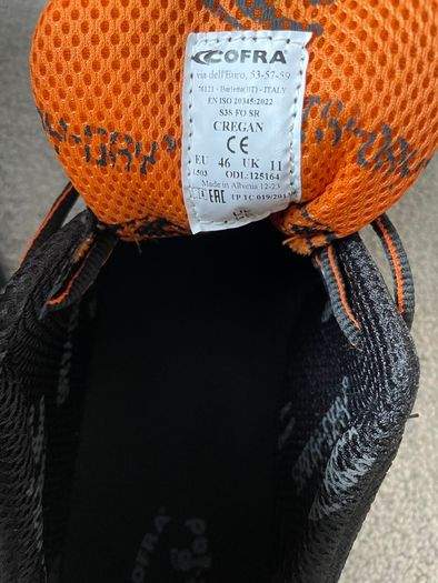 Cofra | Safety Shoes | Mens Black | EUR 46 | UK 11 | Brand New