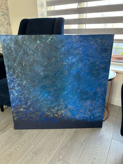 Extra large blue abstract painting