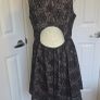 Spotlight by Warehouse Black Floral Mesh Skater Dress UK 14 Open Back Image 5