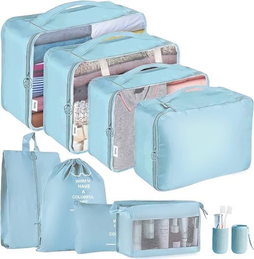 NEW SALE |  Packing Cubes for Suitcase,9PCS Travel Luggage Packing Organizers for Backpack, Waterproof Travel Essentials Bag, Travel Accessories