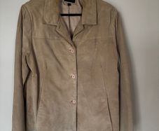 Suede Jacket Vintage 1990s A Wear Light Tan Size 14