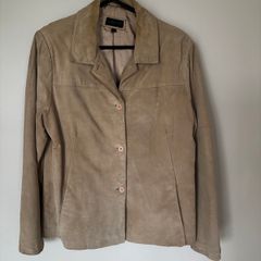 Suede Jacket Vintage 1990s A Wear Light Tan / Camel Coloured