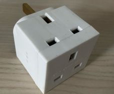 White UK/IE 3-way multi-plug socket adapter block White UK IE 3 way multi-plug socket adapter block