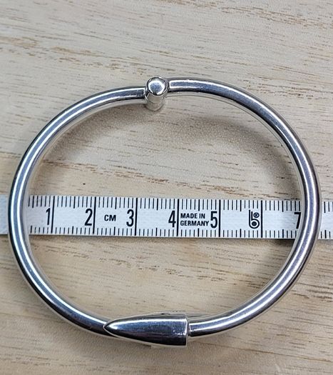 Vintage 925 Sterling Silver English Bangle Bracelet