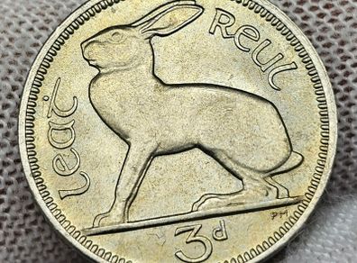 Ireland 1966 3d Threepence Beautiful Uncirculated Nicely Toned