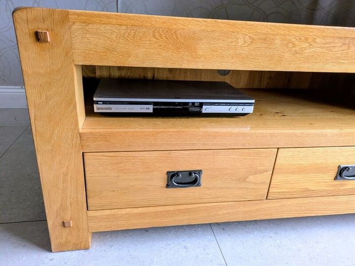 solid oak bookcase and tv unit