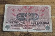 Austria-Hungary, 1 Krone banknote, 1 December 1916, circulated, with overprint - free standard postage