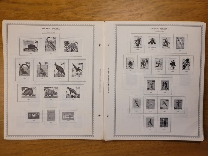 Poland 1946 -1983  Minkus Stamp album pages partially filled