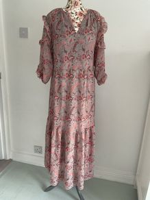 dress Bnwt grey teired grey pattern dress indie + Moi brand T1 10/12