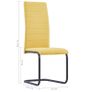 Cantilever Dining Chairs 4 pcs Yellow Fabric Image 8