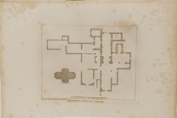Kilconnel Abbey Galway 1793 Antique Plan