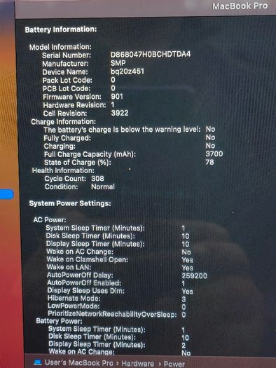 MacBook Pro 13" 2017 A1706 Four Thunderbolt 3 Ports 3.5 GHz Core i7 16GB RAM 512 GB SSD (Battery Cycle: 308)