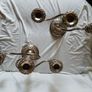 a matching pair of traditional three light candlelabras silver plated Image 4