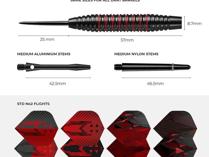 NEW SALE | Thunder | 48 Piece Steel Tip Dart Set with 21g/22g/23g/24g Barrels, Flights and Aluminium