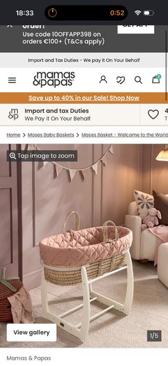 Mamas and Papas Moses basket