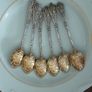 Antique coffee spoons gold & silver plated  engraved magnificent Image 2