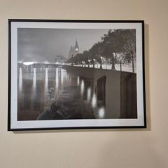 River Thames and Big Ben framed lithograph